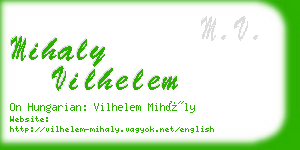 mihaly vilhelem business card